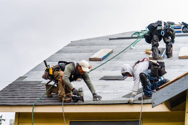 Professional Gutter Installation technician working in Waldport, OR